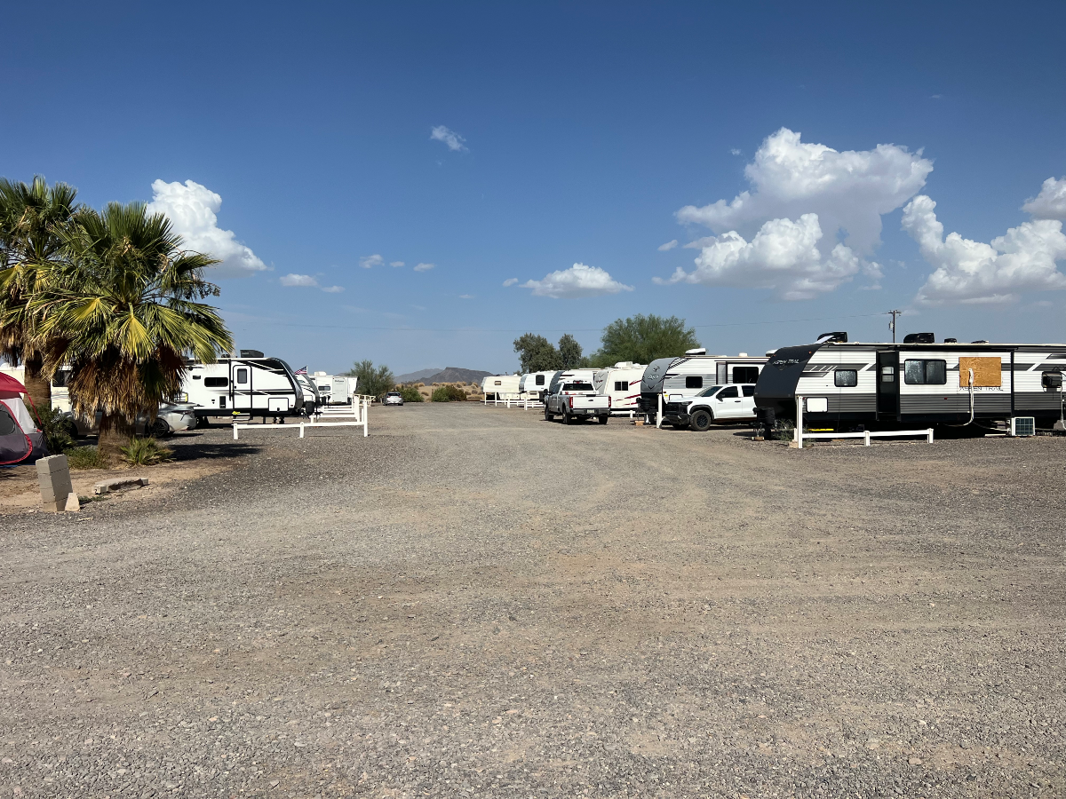 RV spaces at Dreamers RV Park in Salome, Arizona